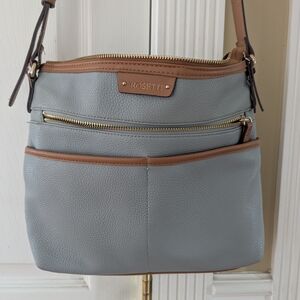 Rosetti Light Gray and Tan Shoulder Bag